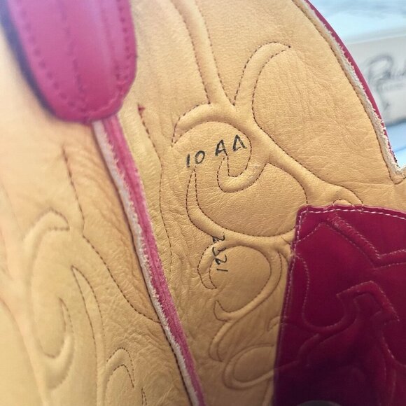 Rod Patrick Cowboy Boots Womens 10 AA Red Python Western Cowgirl Square Toe - Picture 9 of 12